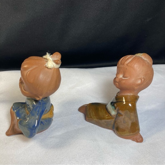 Vintage Japan Uctci Terracotta Girl Figurines - Picture 5 of 13